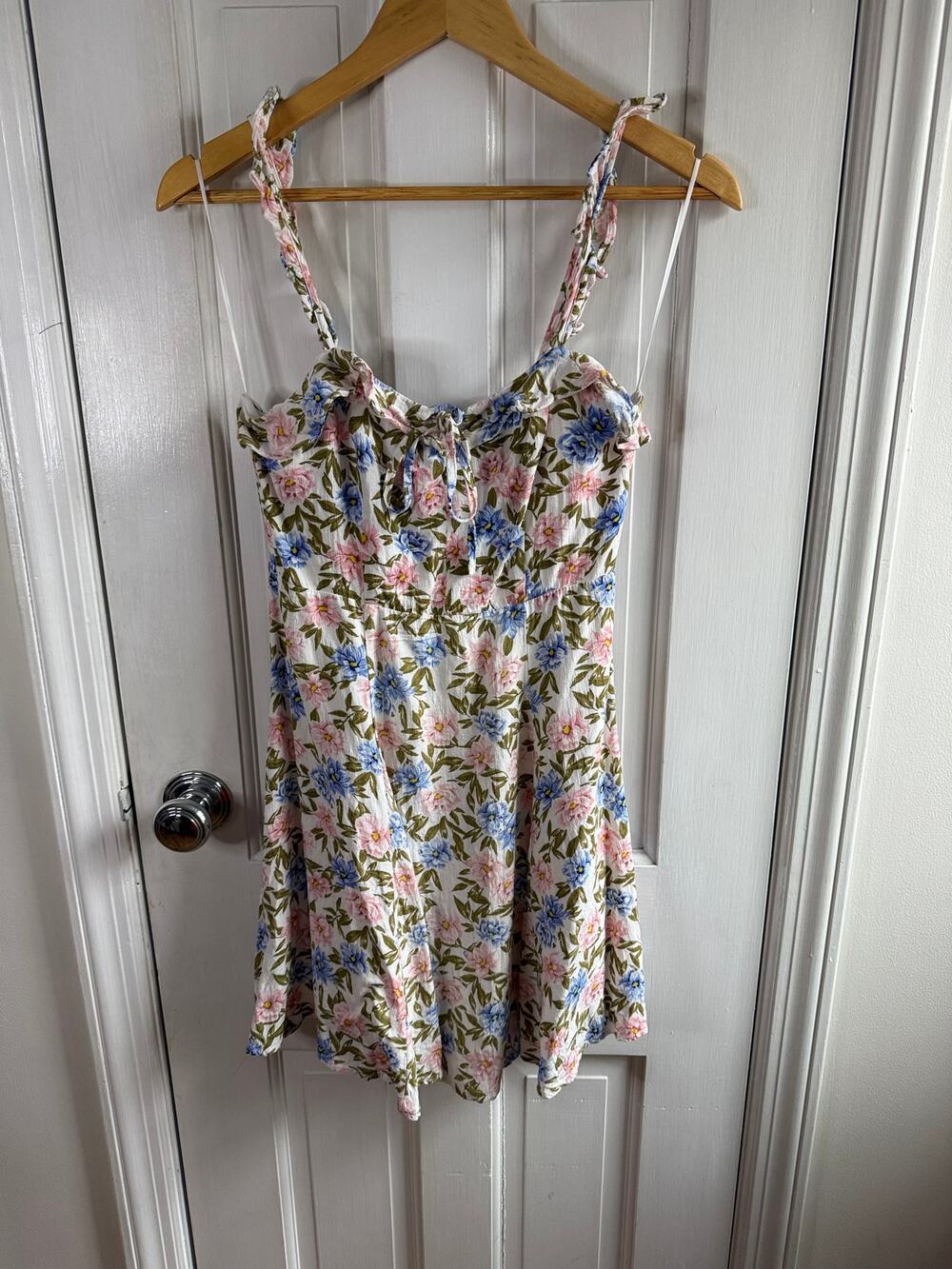 ASTR the Label Hannah Floral Ruffle Mini Dress - Size Small - Pink Blue Multi